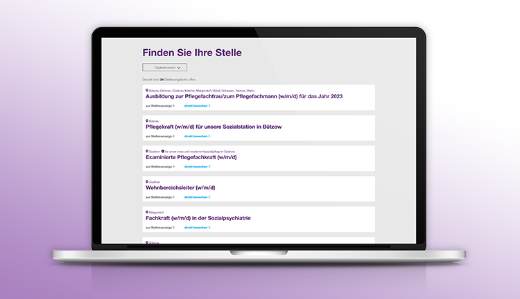 Webseite Diakonie finde deinen Job